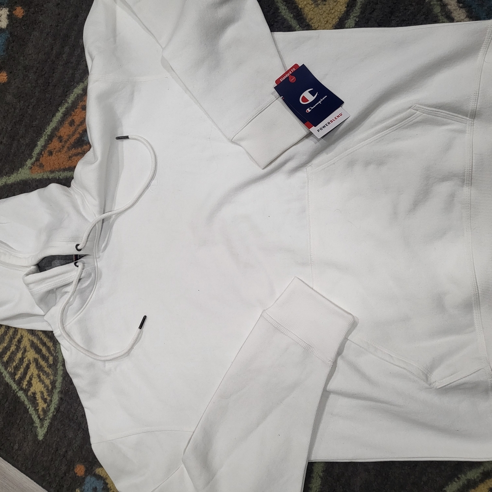 Champion Men's White Hoodie Sweater